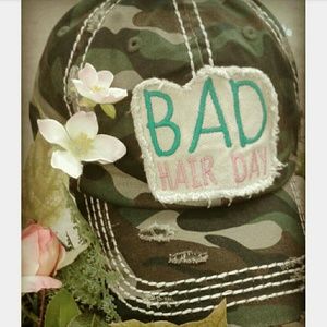 Camo ☆ Bad Hair Day ☆ Distressed Hat ~last one!